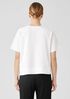 Organic Cotton Slubby Rib Knit Elbow-Sleeve Top