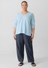 Organic Linen Cotton Slub V-Neck Top