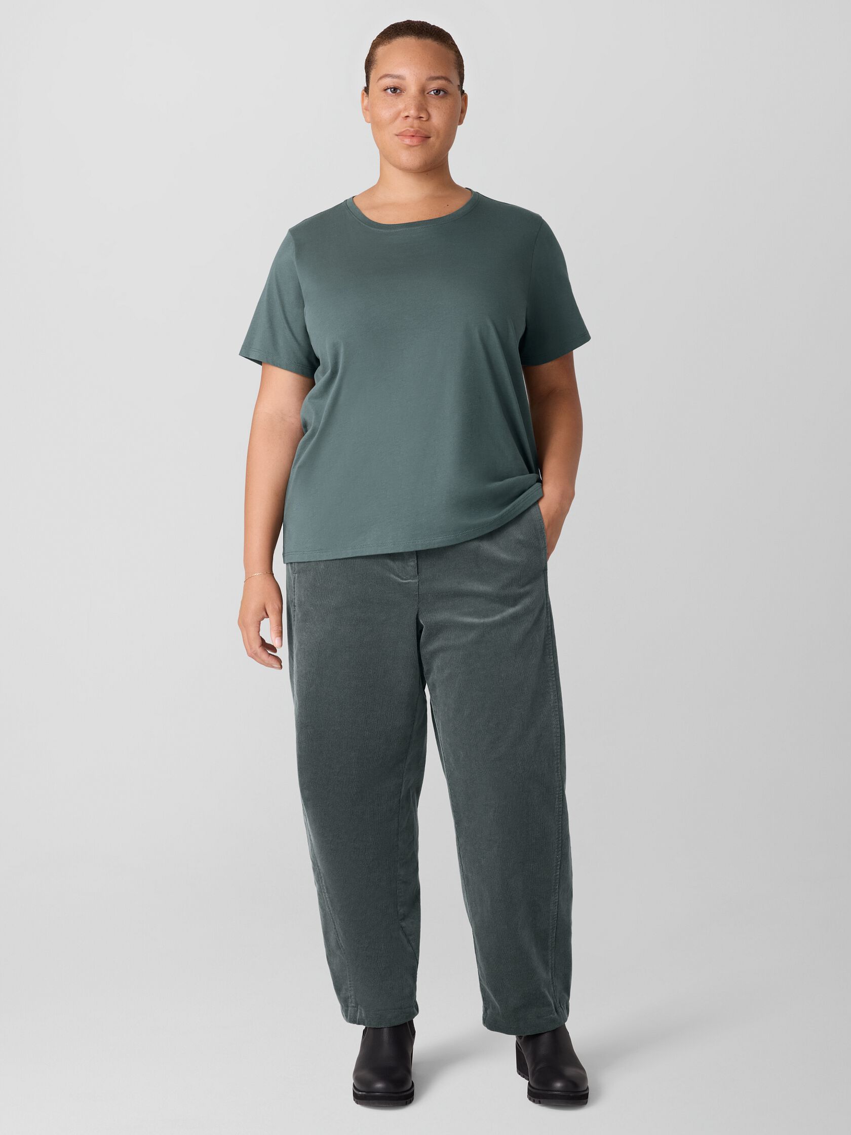 Organic Pima Cotton Jersey Round Neck Tee