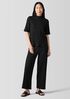Textured Stretch Rib Mock Neck Top
