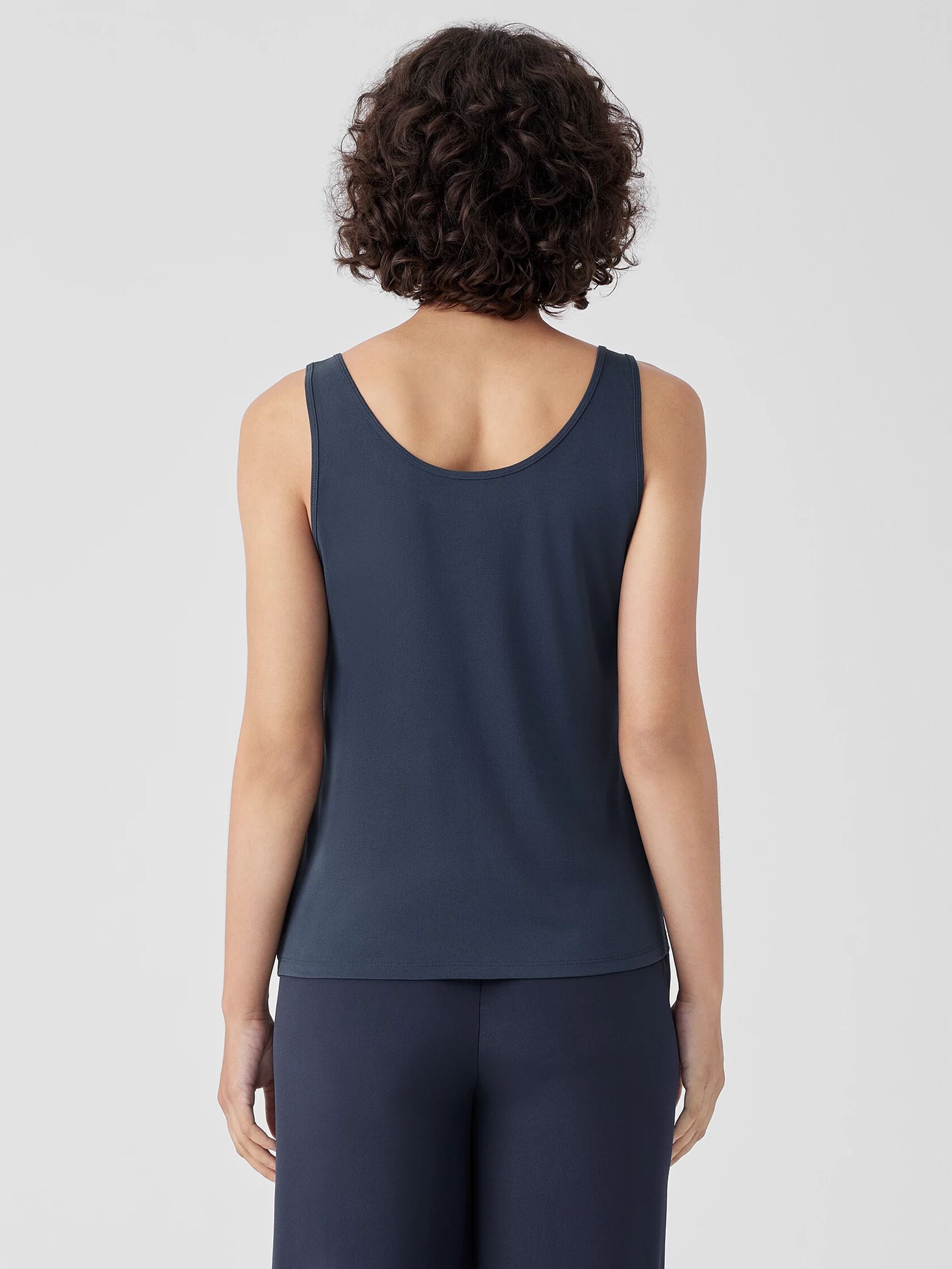 Stretch Silk Jersey Scoop Neck Tank