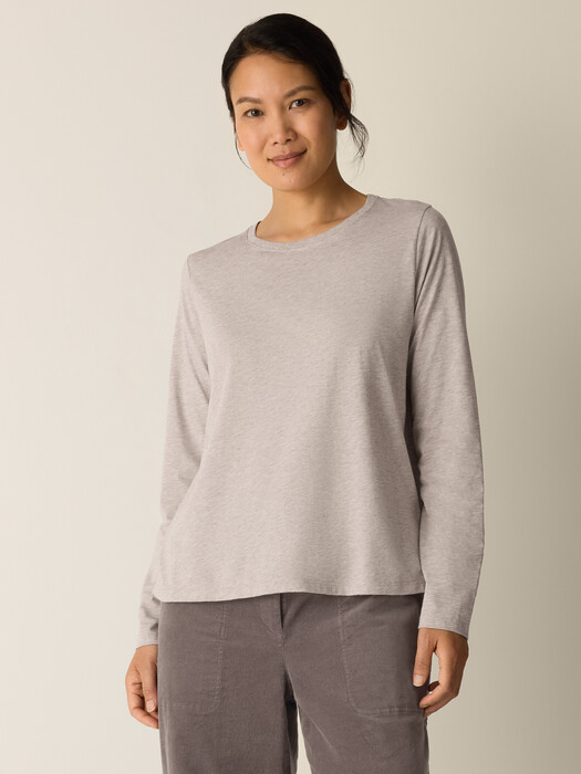 Mélange Fine Organic Cotton Jersey Round Neck Tee