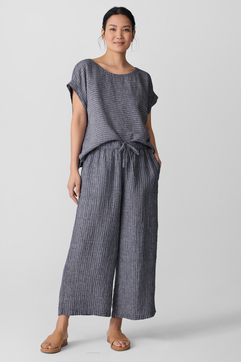 Puckered Organic Linen Wide-Leg Pant Puckered Organic Linen Wide-Leg Pant