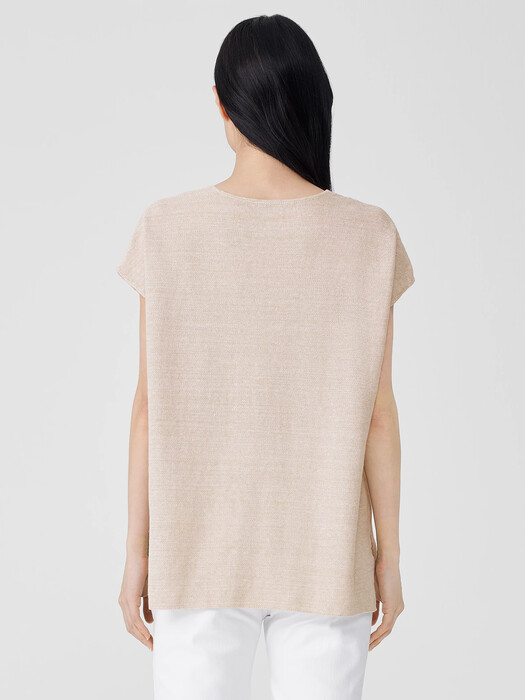 Organic Linen Cotton Seed V-Neck Top