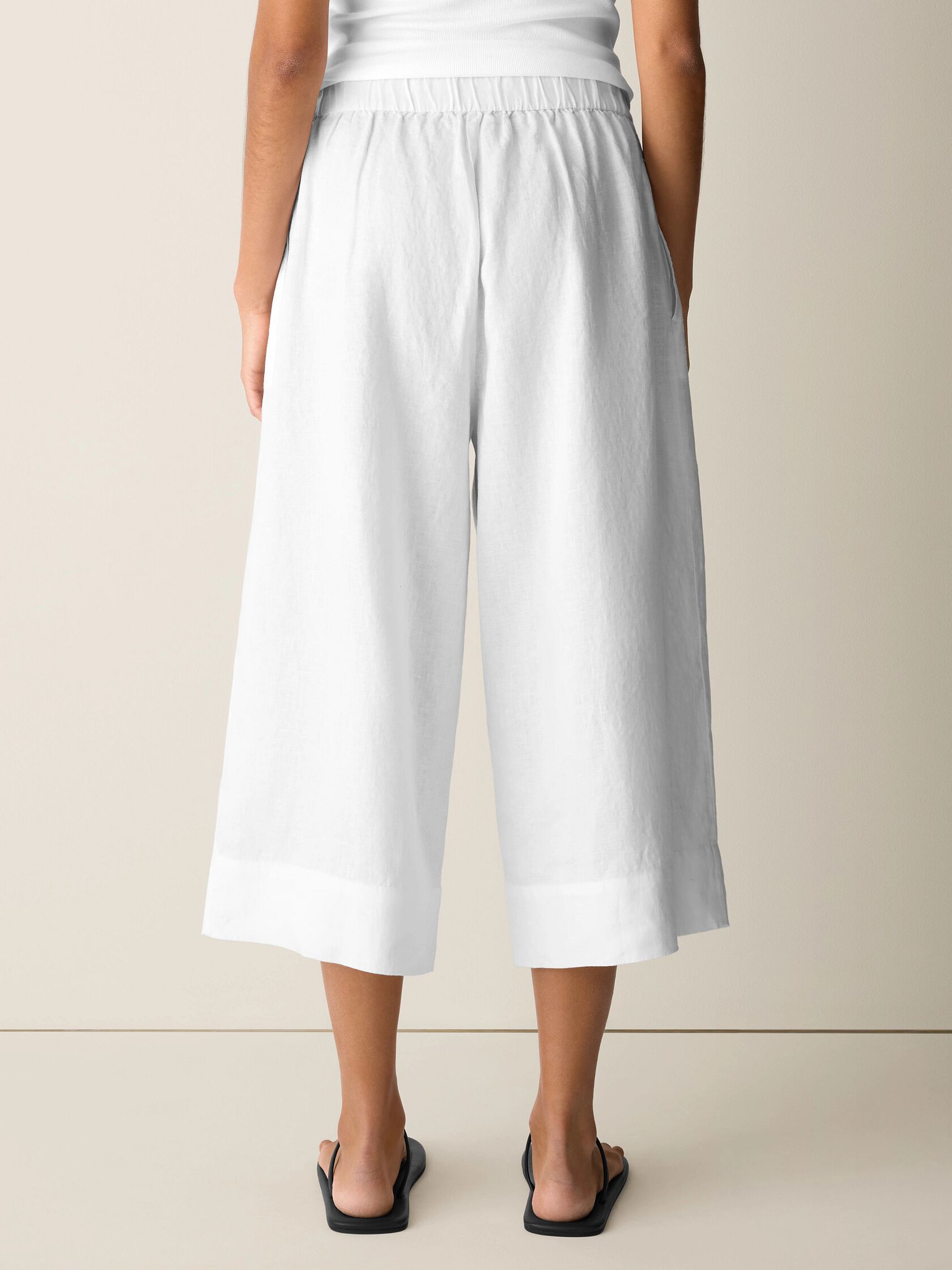 Organic Linen Pleated Wide-Leg Trouser Pant