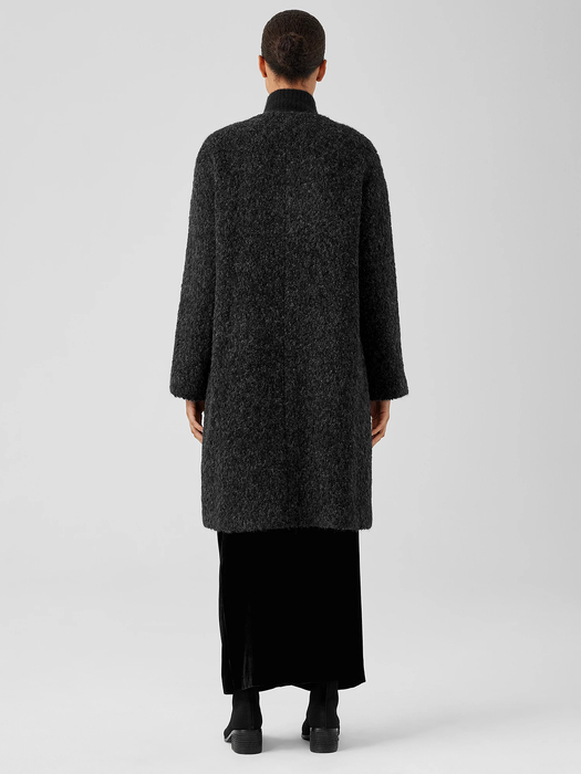 Alpaca Boucle Round Neck Coat