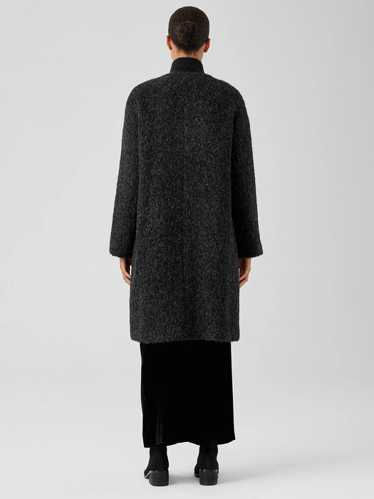 Alpaca Boucle Round Neck Coat
