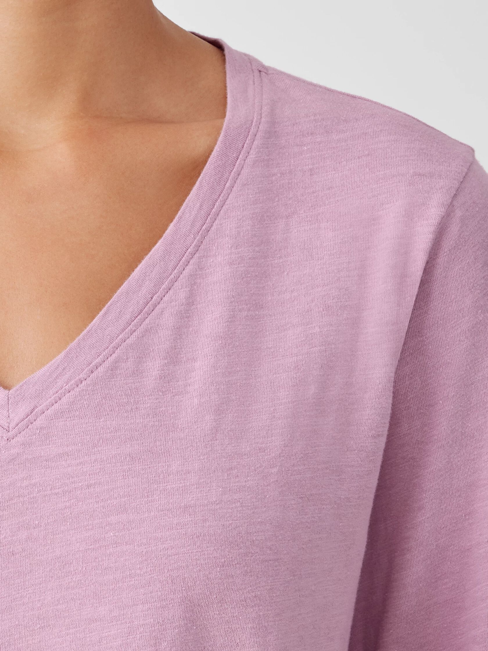 Organic Cotton Slub V-Neck Top