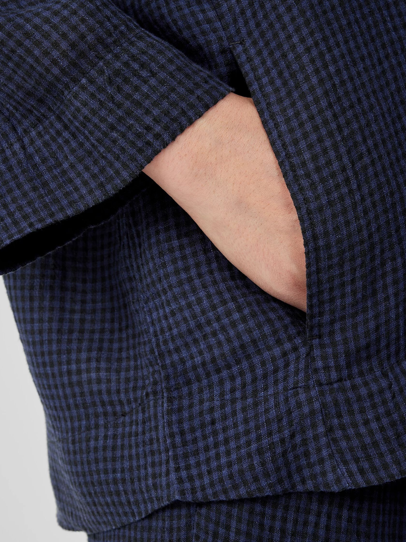 Puckered Organic Linen Shirt Jacket