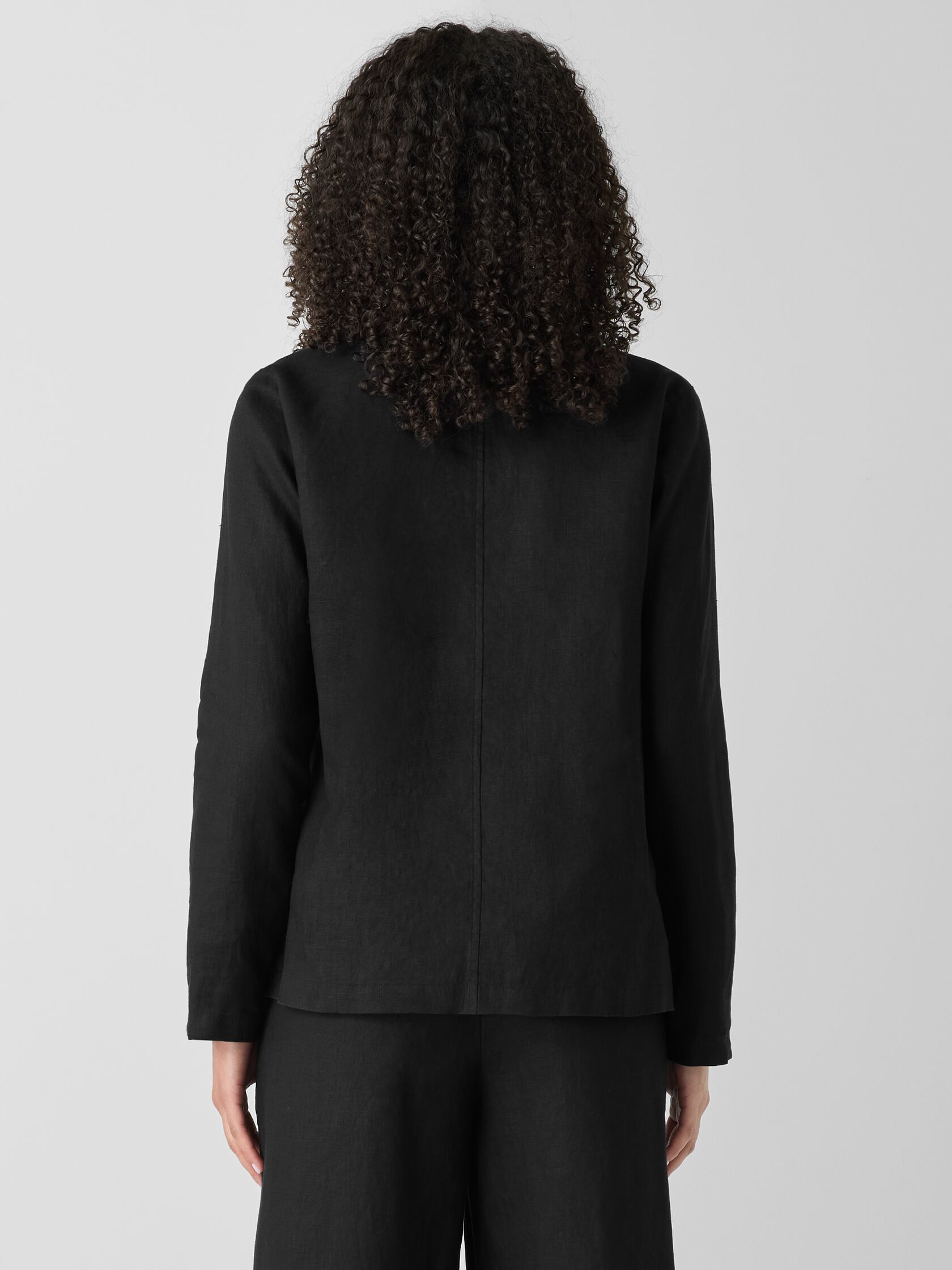 Organic Linen High Collar Jacket