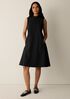 Organic Cotton Pucker Mock Neck Dress