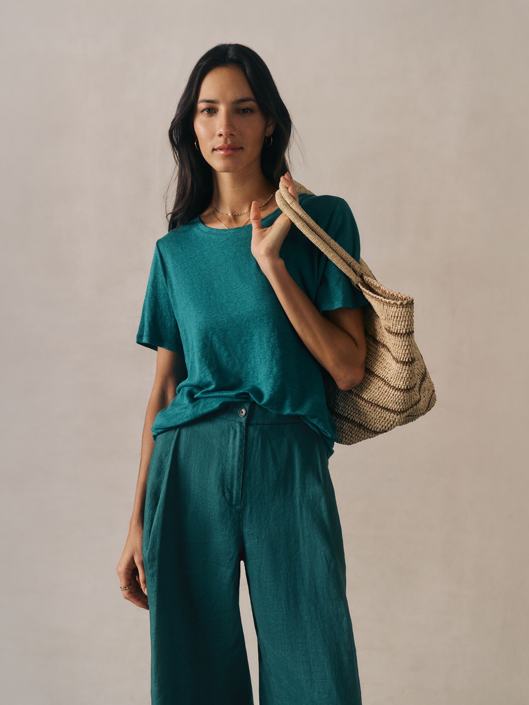 Organic Linen Jersey Crew Neck Tee