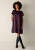 Textured Satin Round Neck Dress