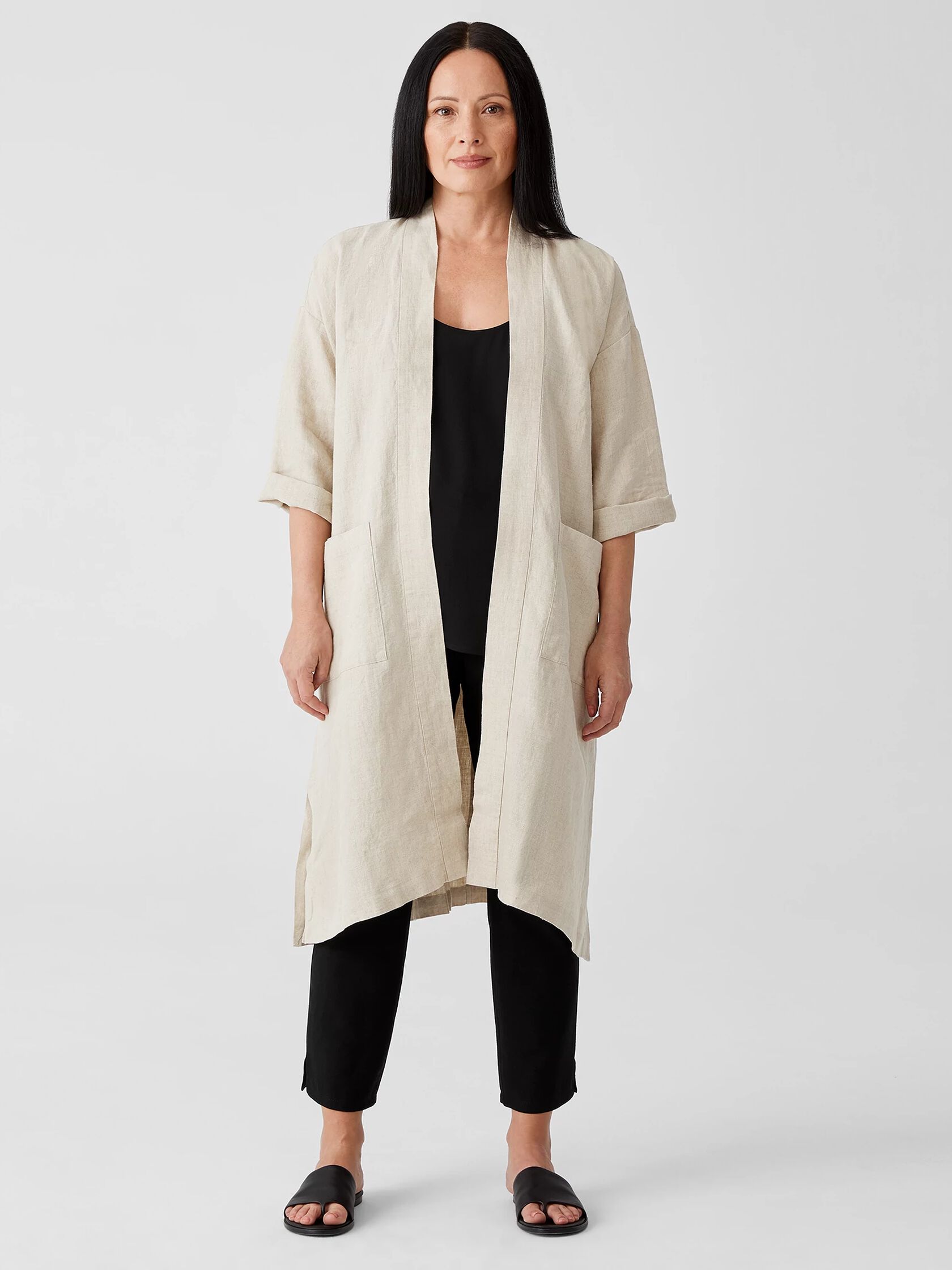 Organic Linen Belted Jacket