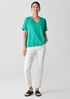 Organic Cotton Slubby Jersey V-Neck Tee