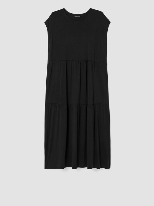 eileen fisher fine jersey tiered dress Fine Jersey Tiered Dress