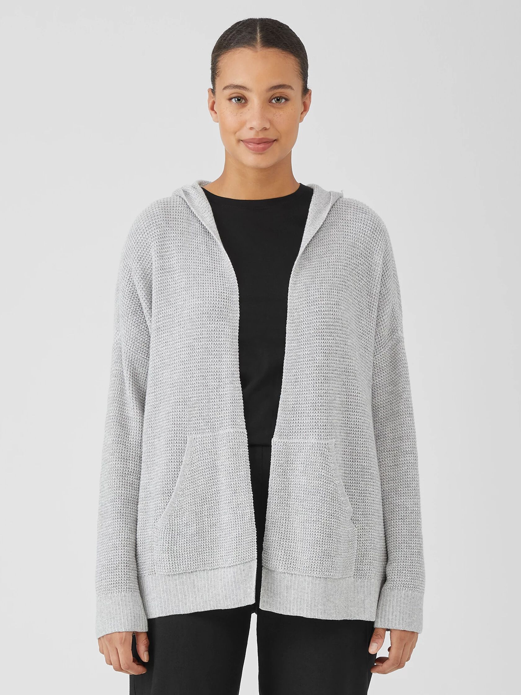 Peruvian Organic Cotton Hooded Cardigan