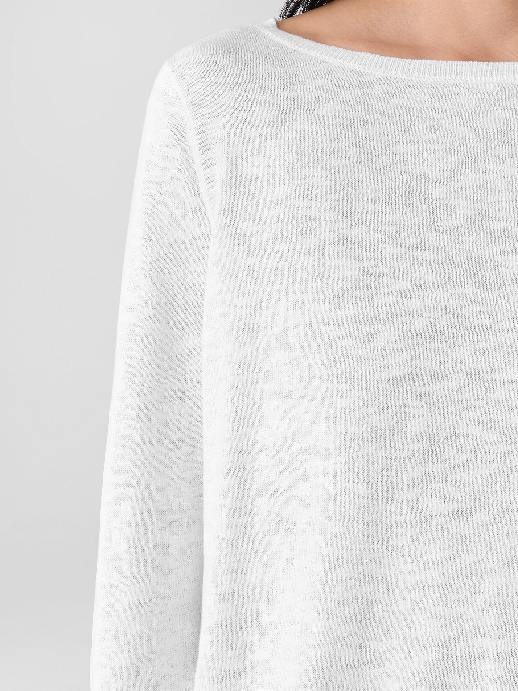 Organic Linen Cotton Slub Bateau Neck Top