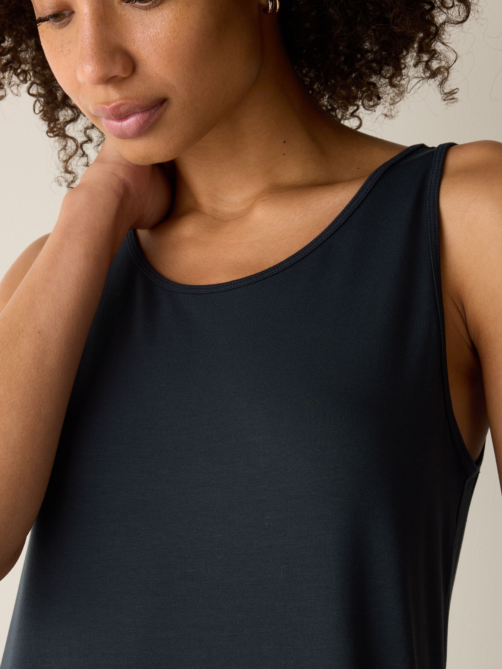 Stretch Jersey Knit Scoop Neck Dress
