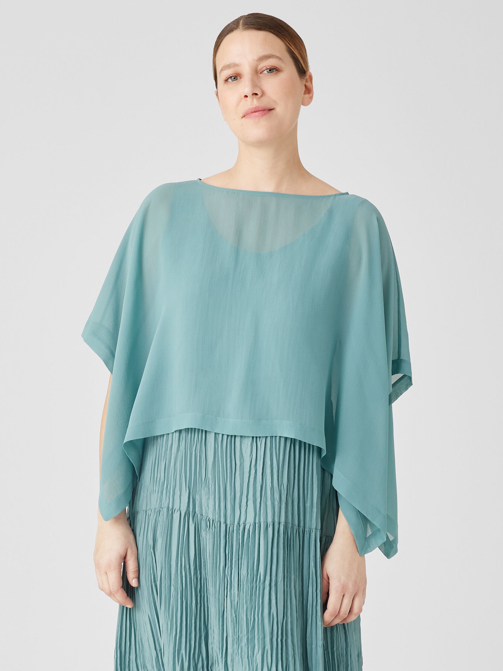 Sheer Silk Georgette Poncho