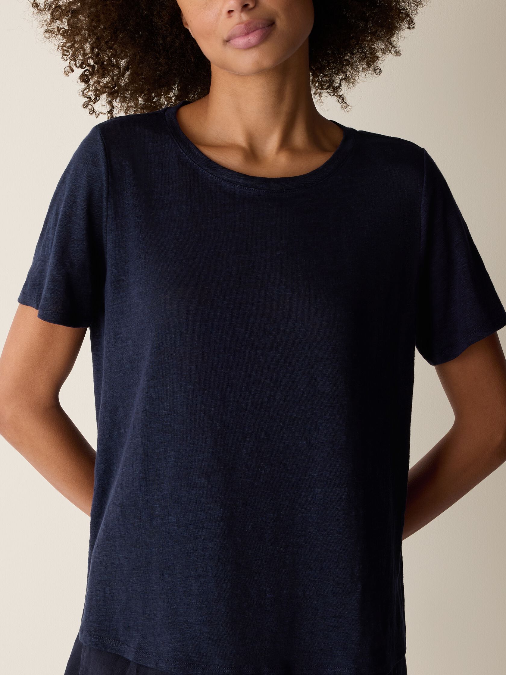 Organic Linen Jersey Crew Neck Tee