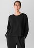 Cozy Brushed Terry Hug Round Neck Box-Top