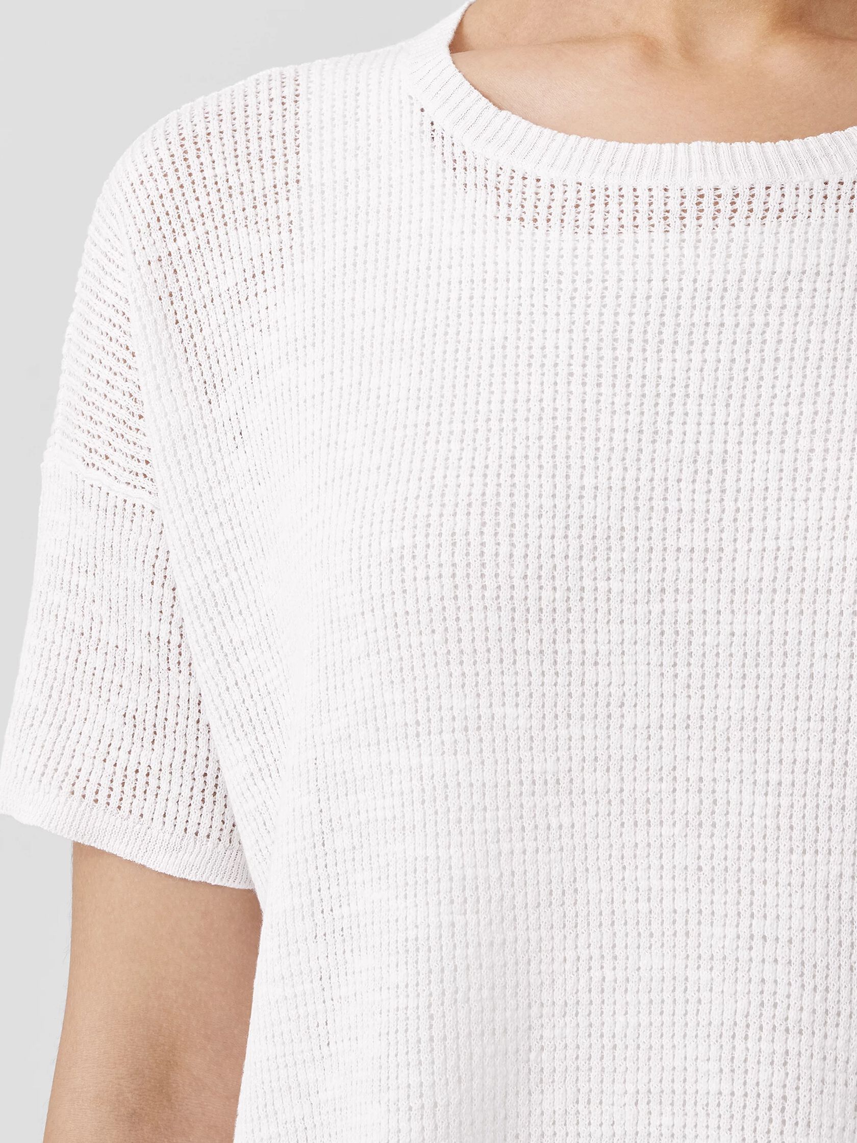 Organic Cotton Linen Slub Jewel Neck Top