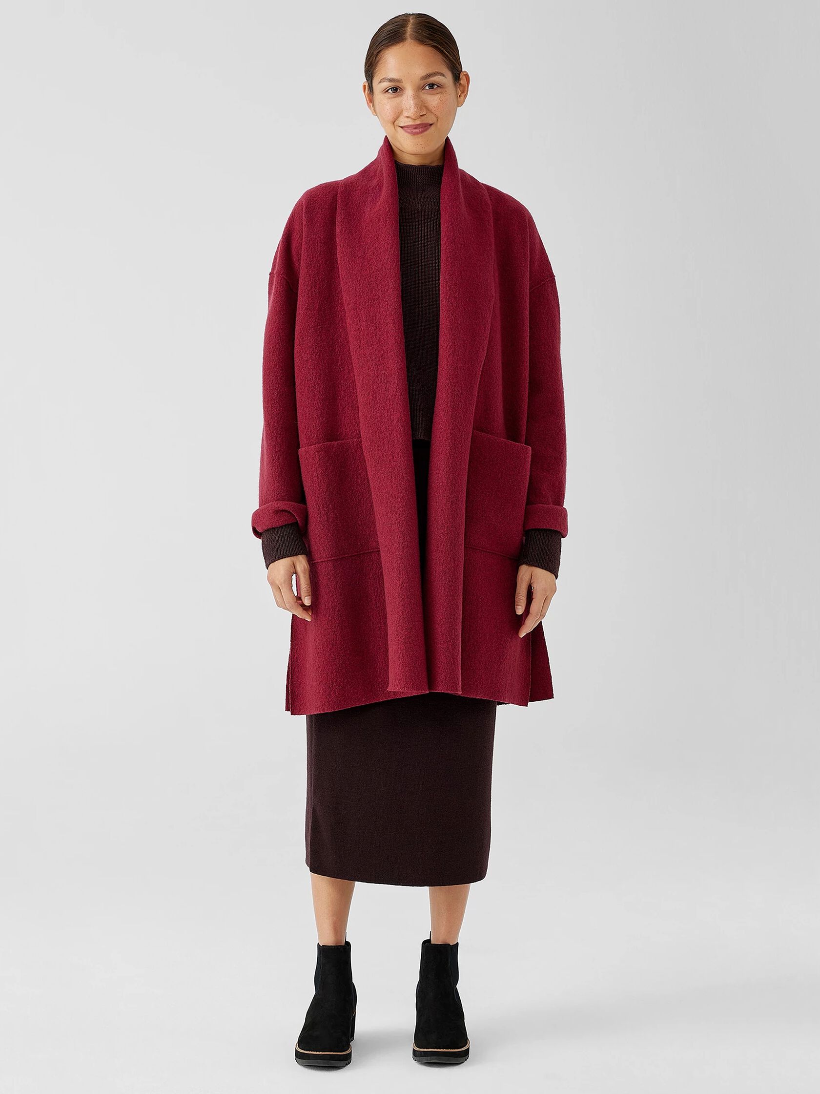 Lightweight Boiled Wool Coat