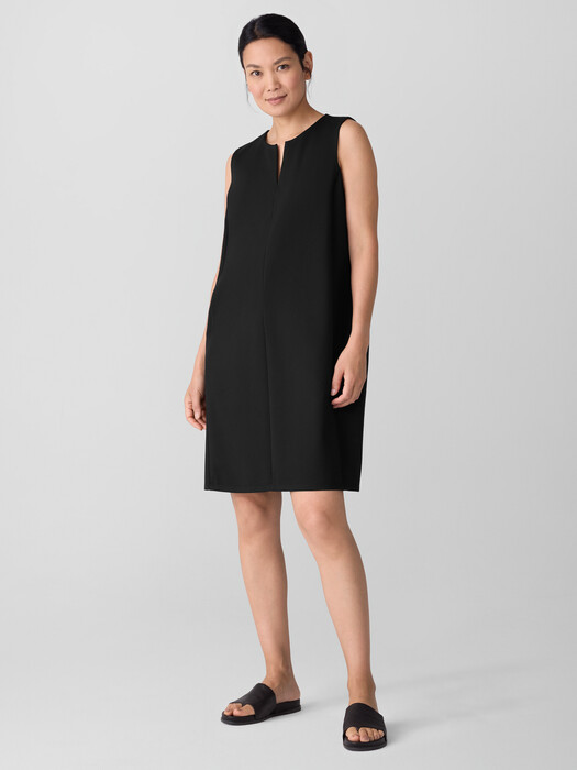 Lightweight Ponte Split Neck Dress