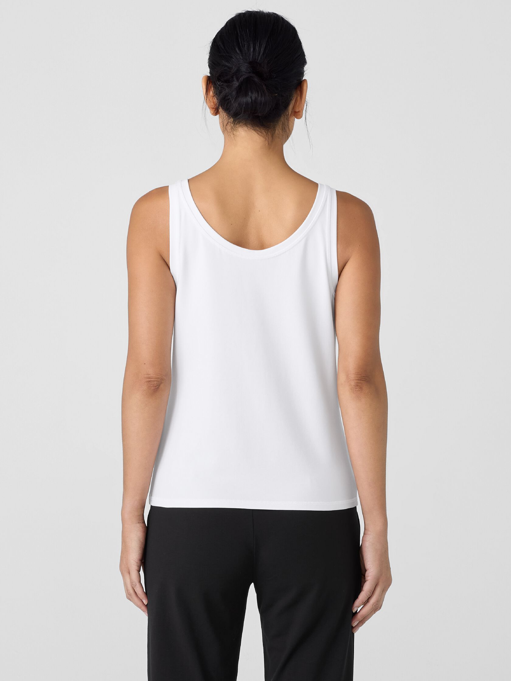 Pima Cotton Stretch Jersey Scoop Neck Tank