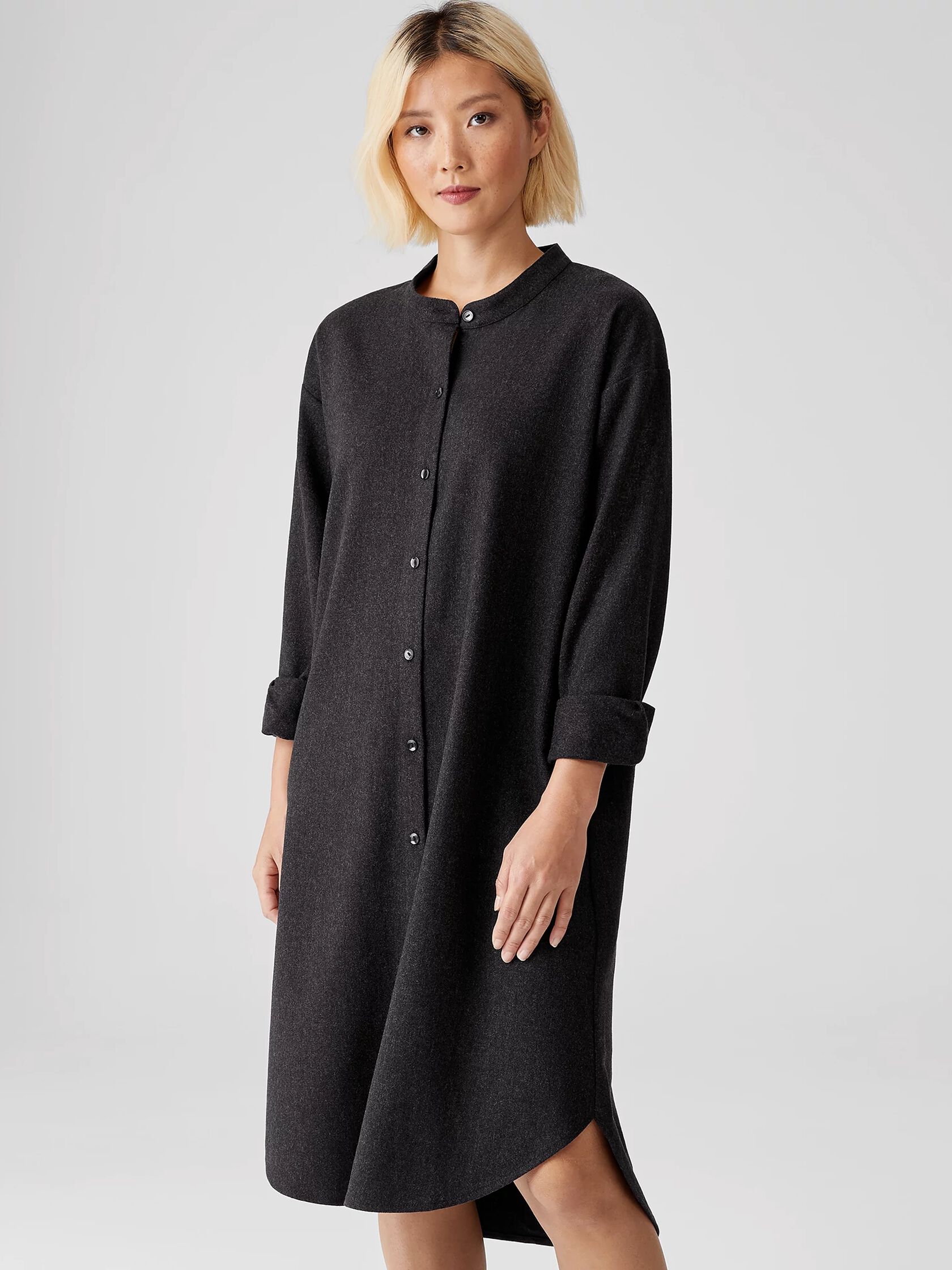 Soft Wool Flannel Shirtdress