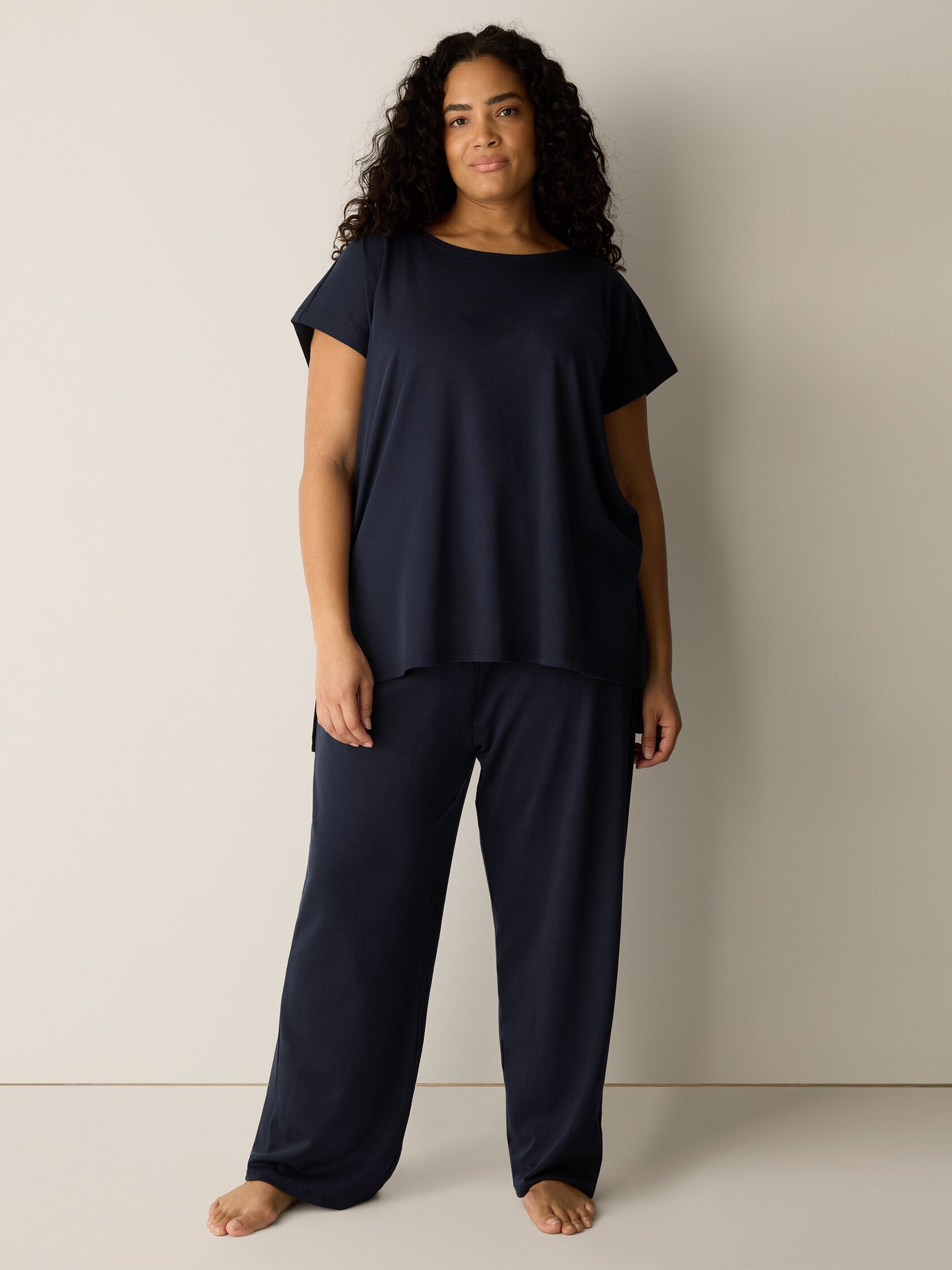 Organic Cotton Interlock Jewel Neck Sleep Tee