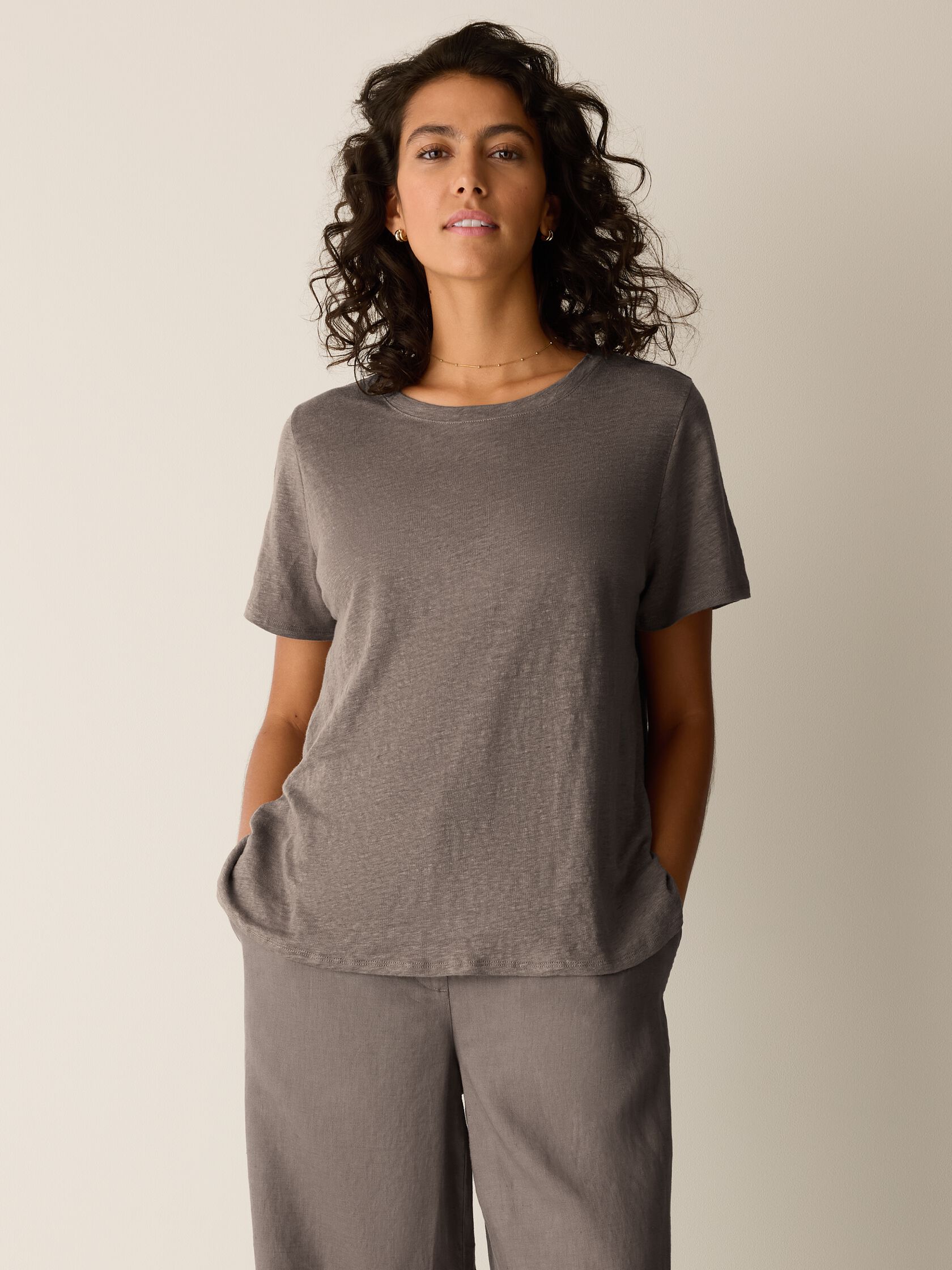Organic Linen Jersey Crew Neck Tee