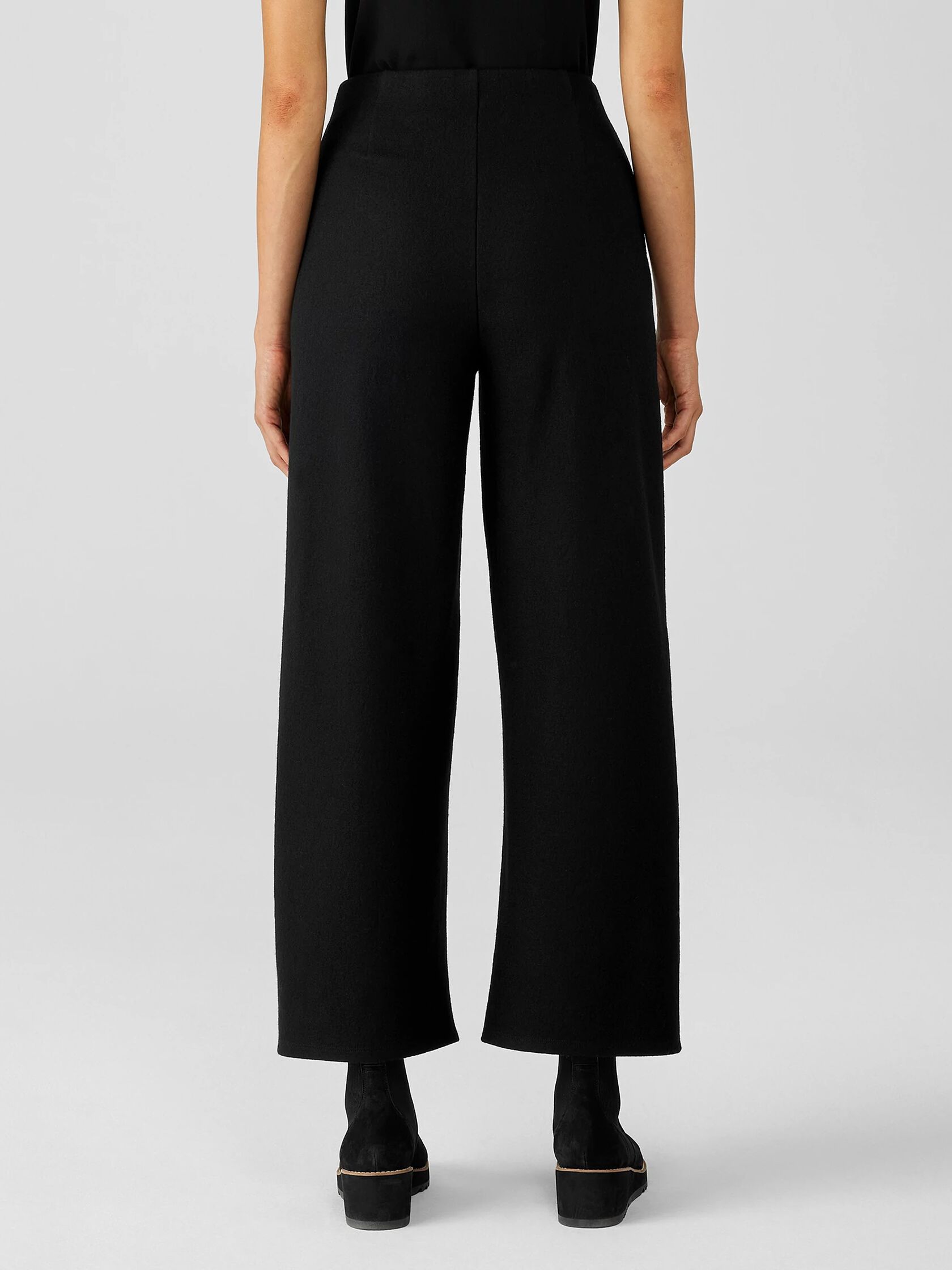 Boiled Wool Jersey Wide-Leg Pant