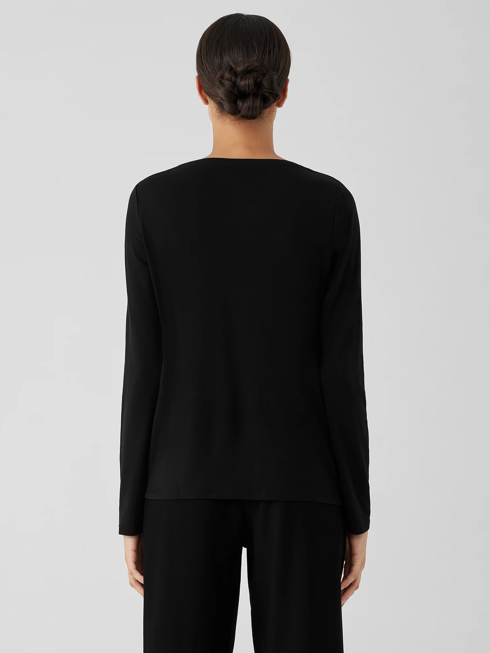 Stretch Silk Jersey Scoop Neck Top