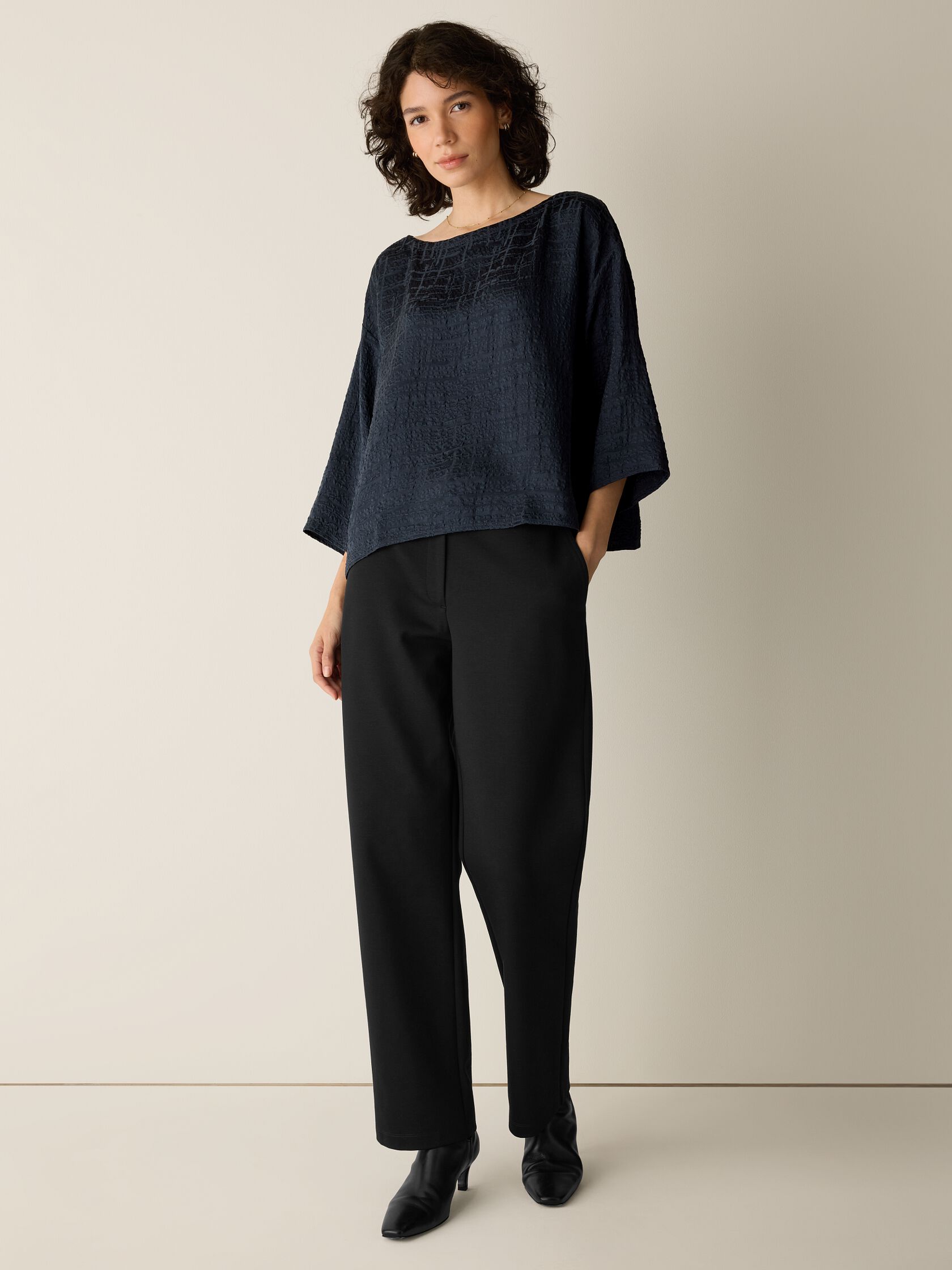 Dimensional Silk Jacquard Box-Top