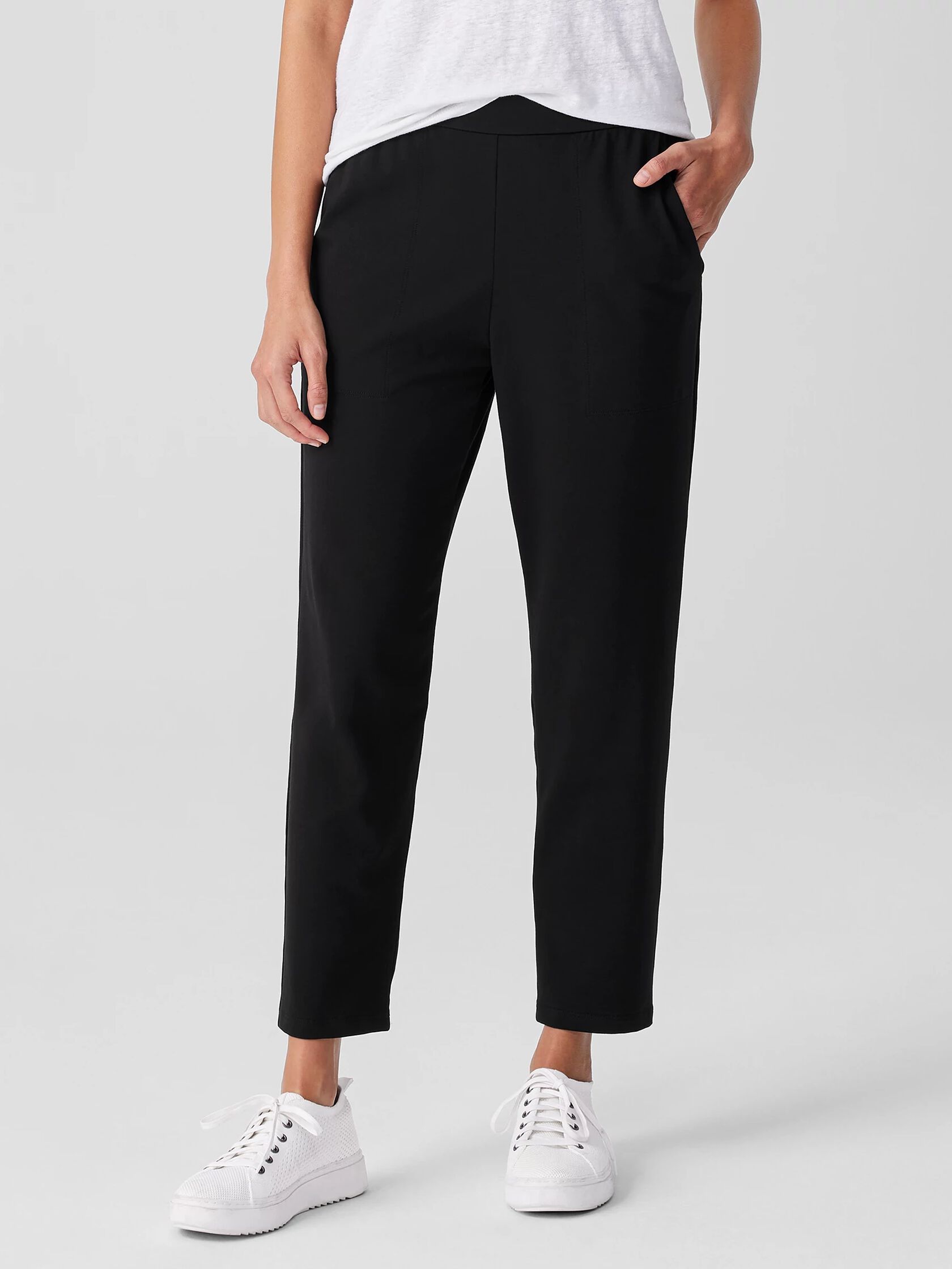 Pima Cotton Stretch Jersey Tapered Pant EILEEN FISHER