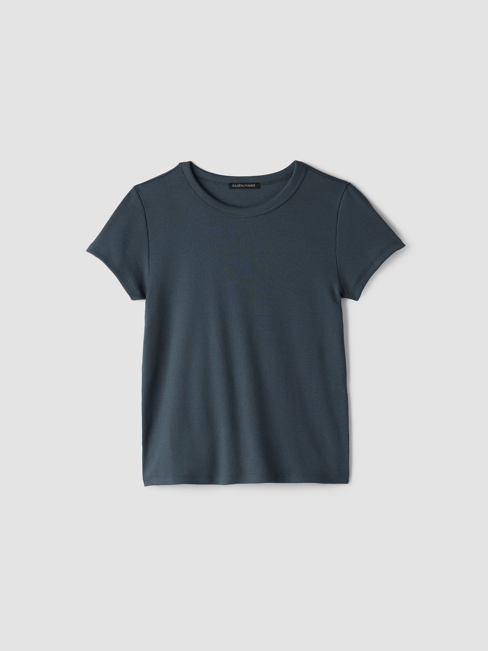 Organic Cotton Stretch Rib Crew Neck Tee