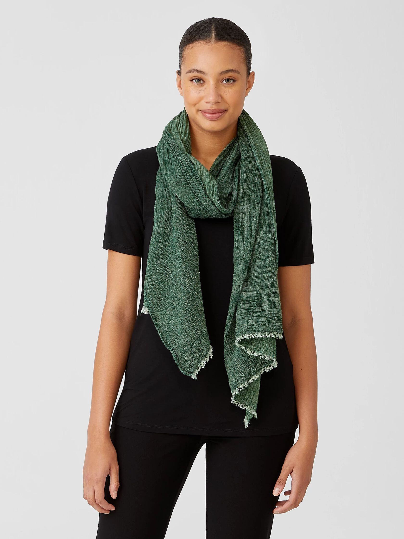 Crinkled Cotton Scarf | EILEEN FISHER