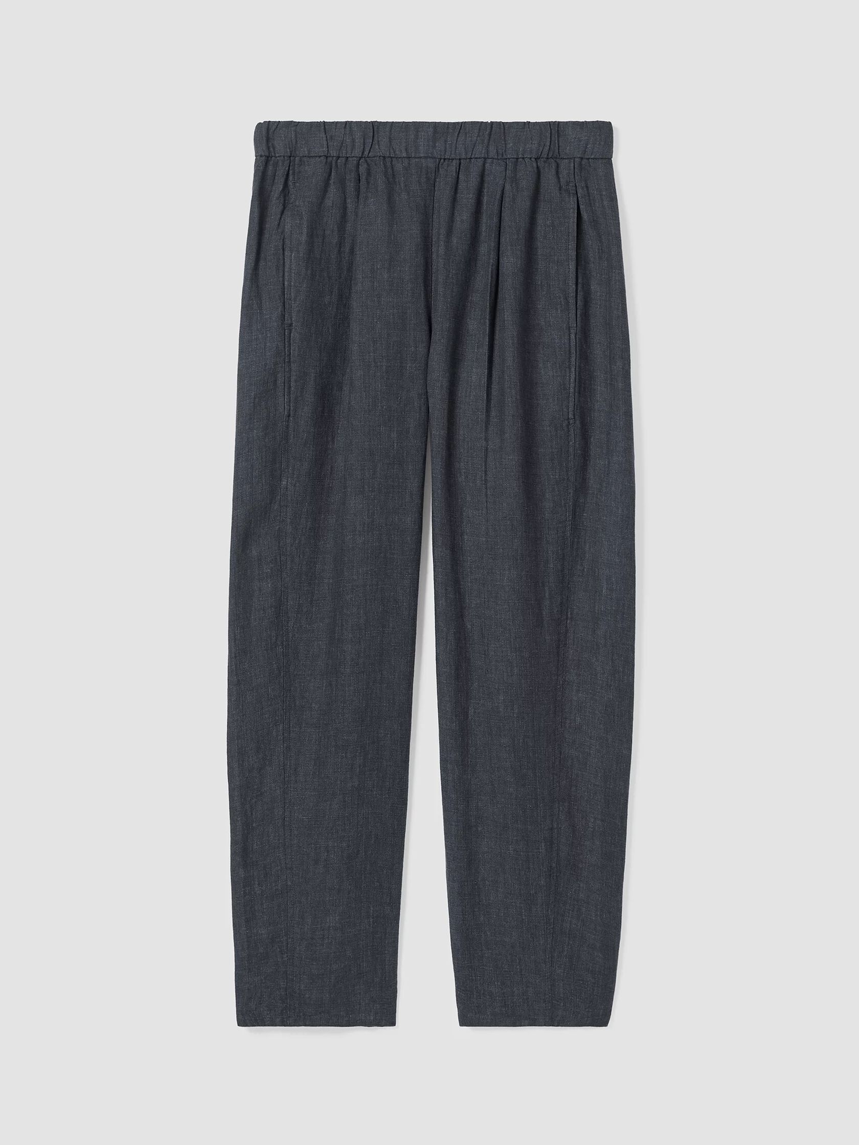 Washed Organic Linen Délavé Lantern Pant