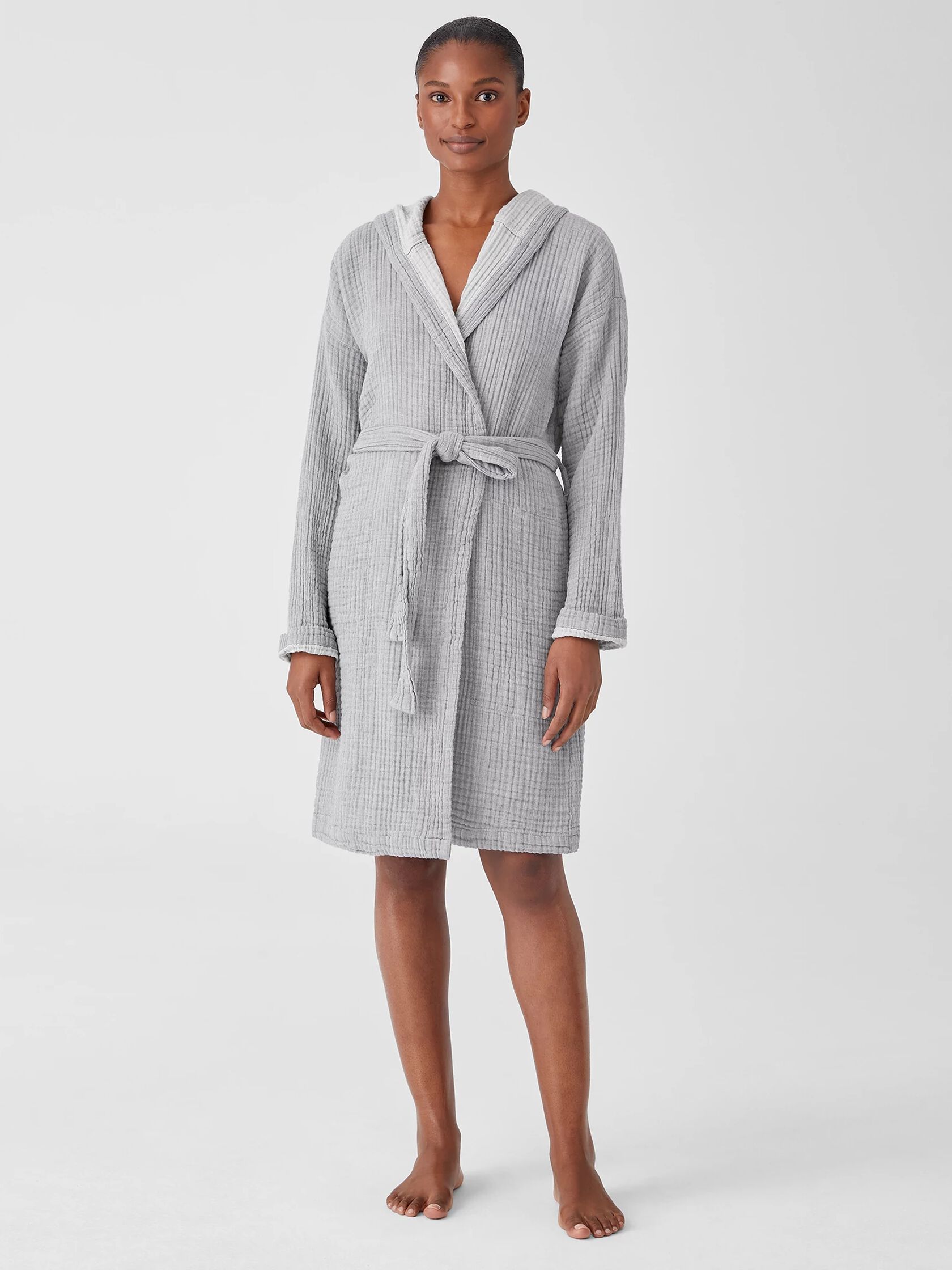 Organic Cotton Gauze Hooded Robe
