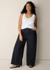 Cotton Indigo Knit Denim Wide-Leg Pant