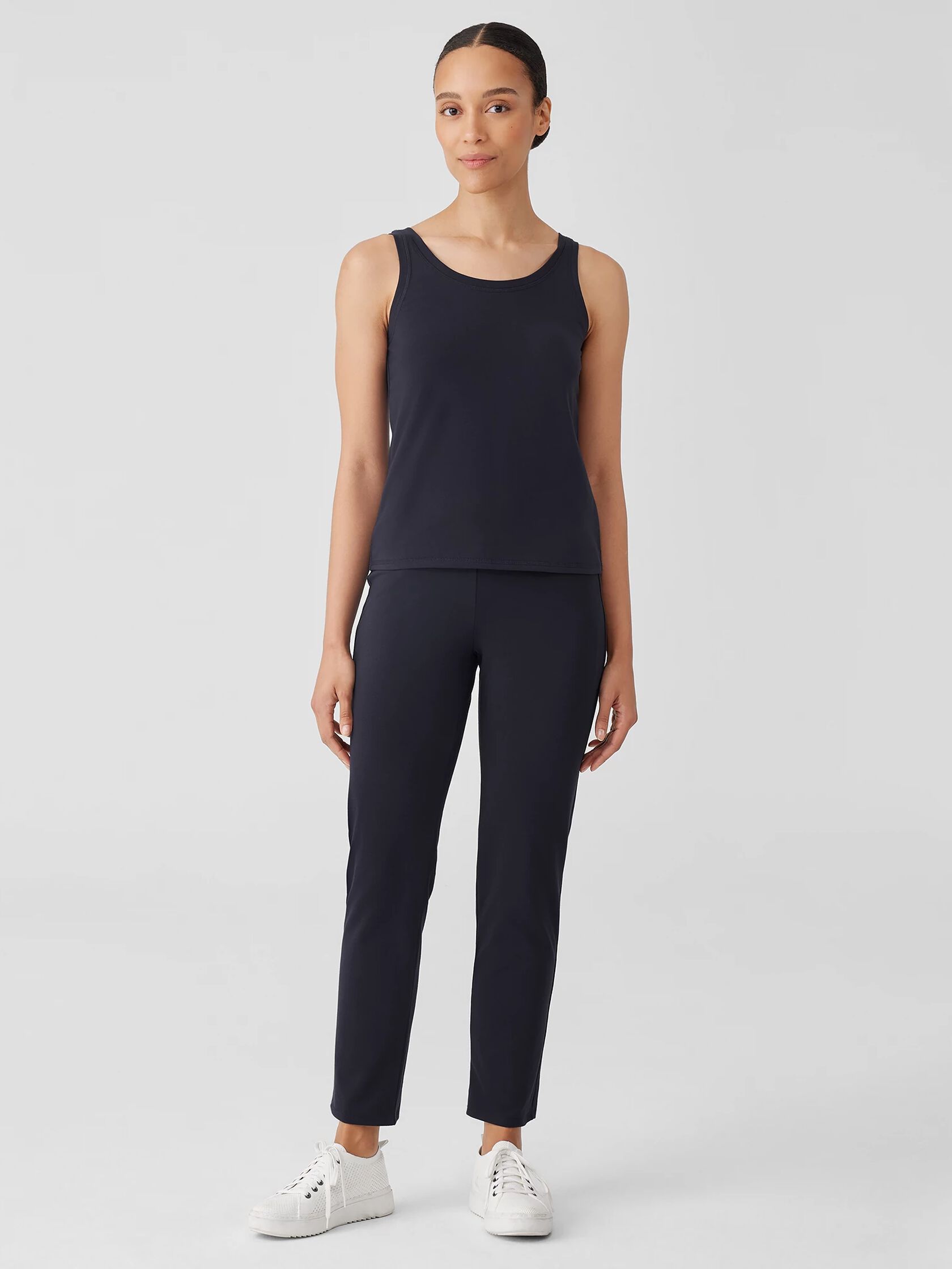Pima Cotton Stretch Jersey Scoop Neck Tank