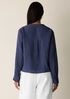 Striped Organic Cotton Gauze Band Collar Shirt