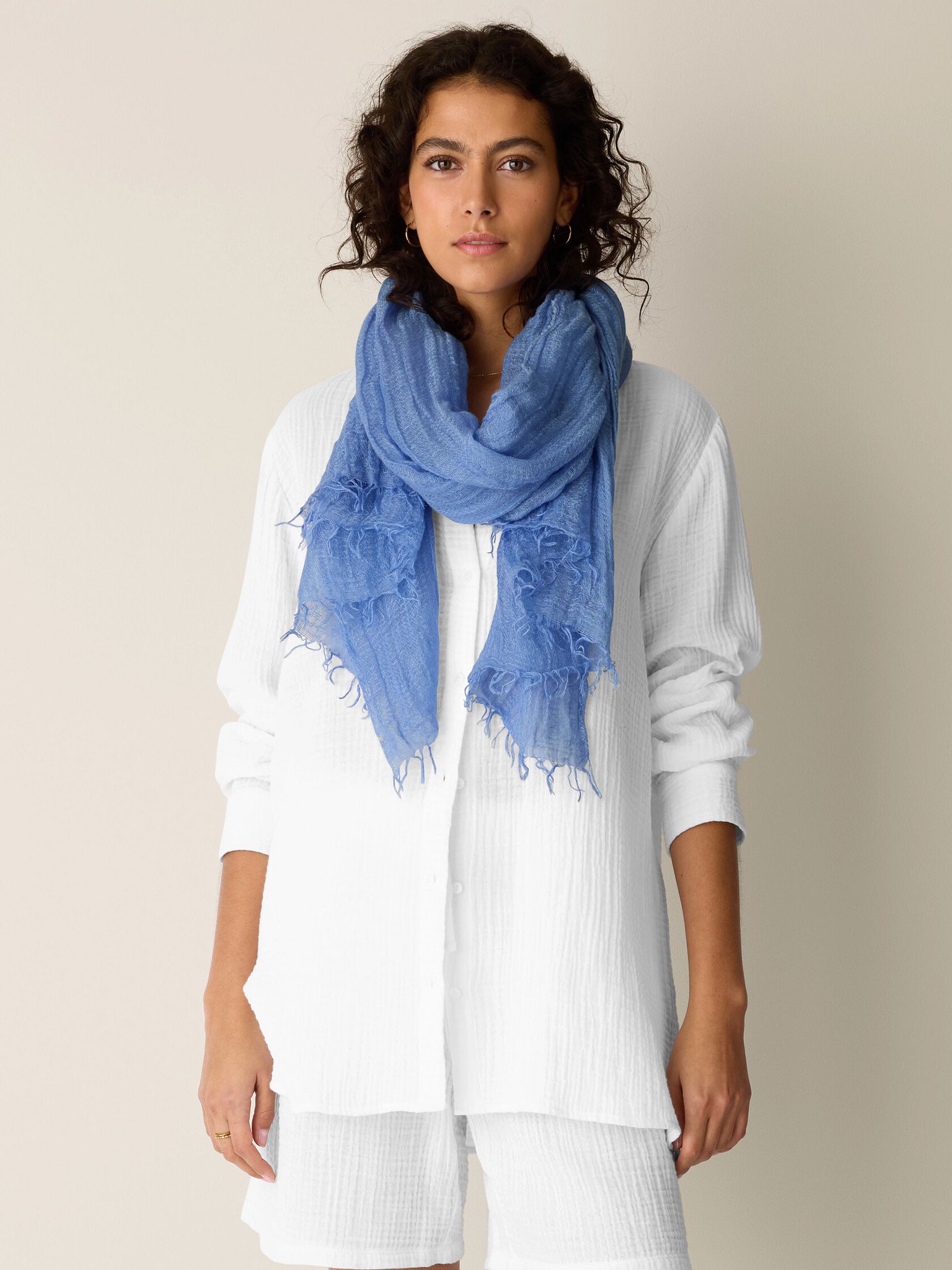 Textured Linen Blend Scarf