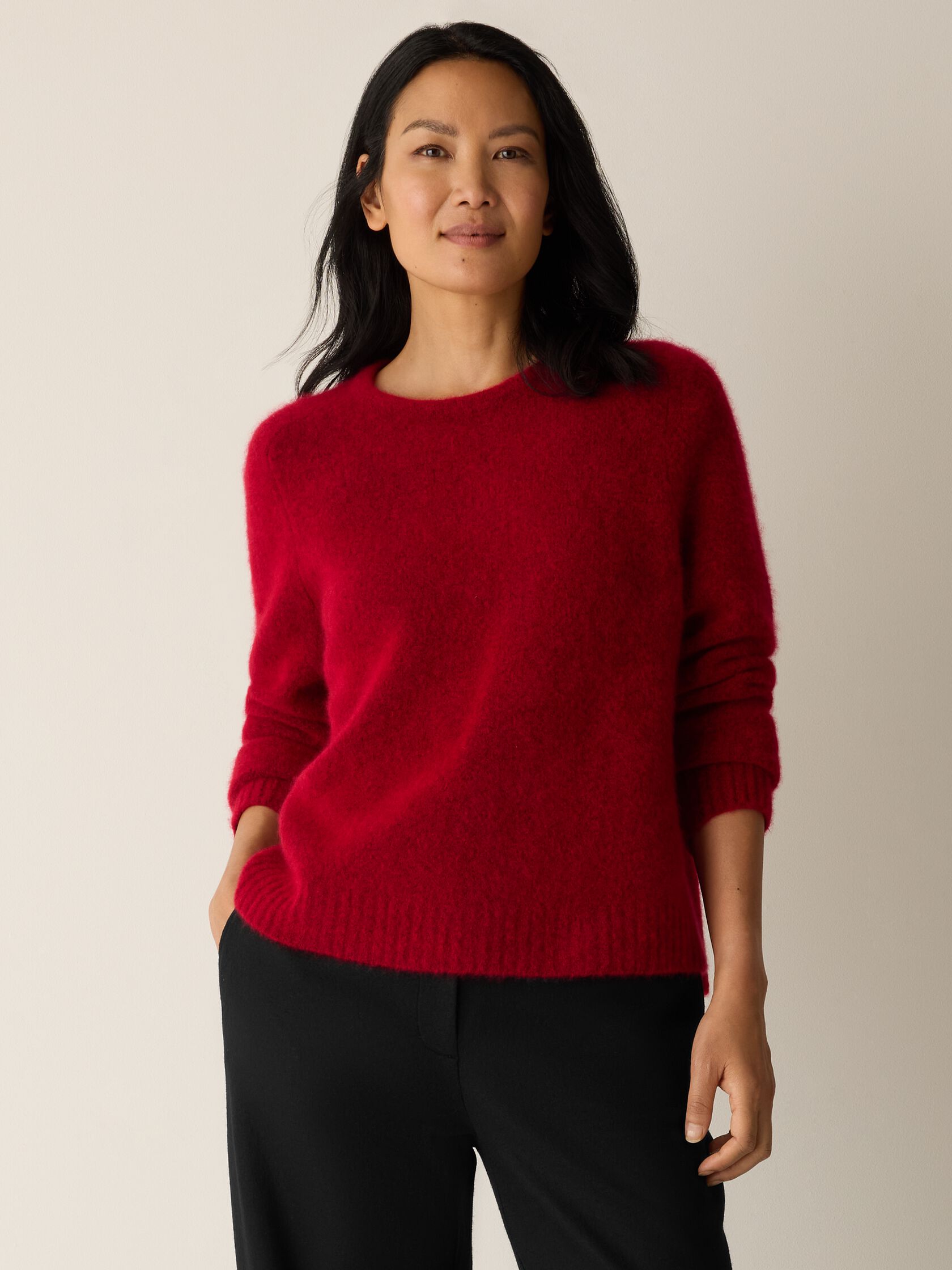Cashmere Silk Boucle Bliss Crew Neck Top