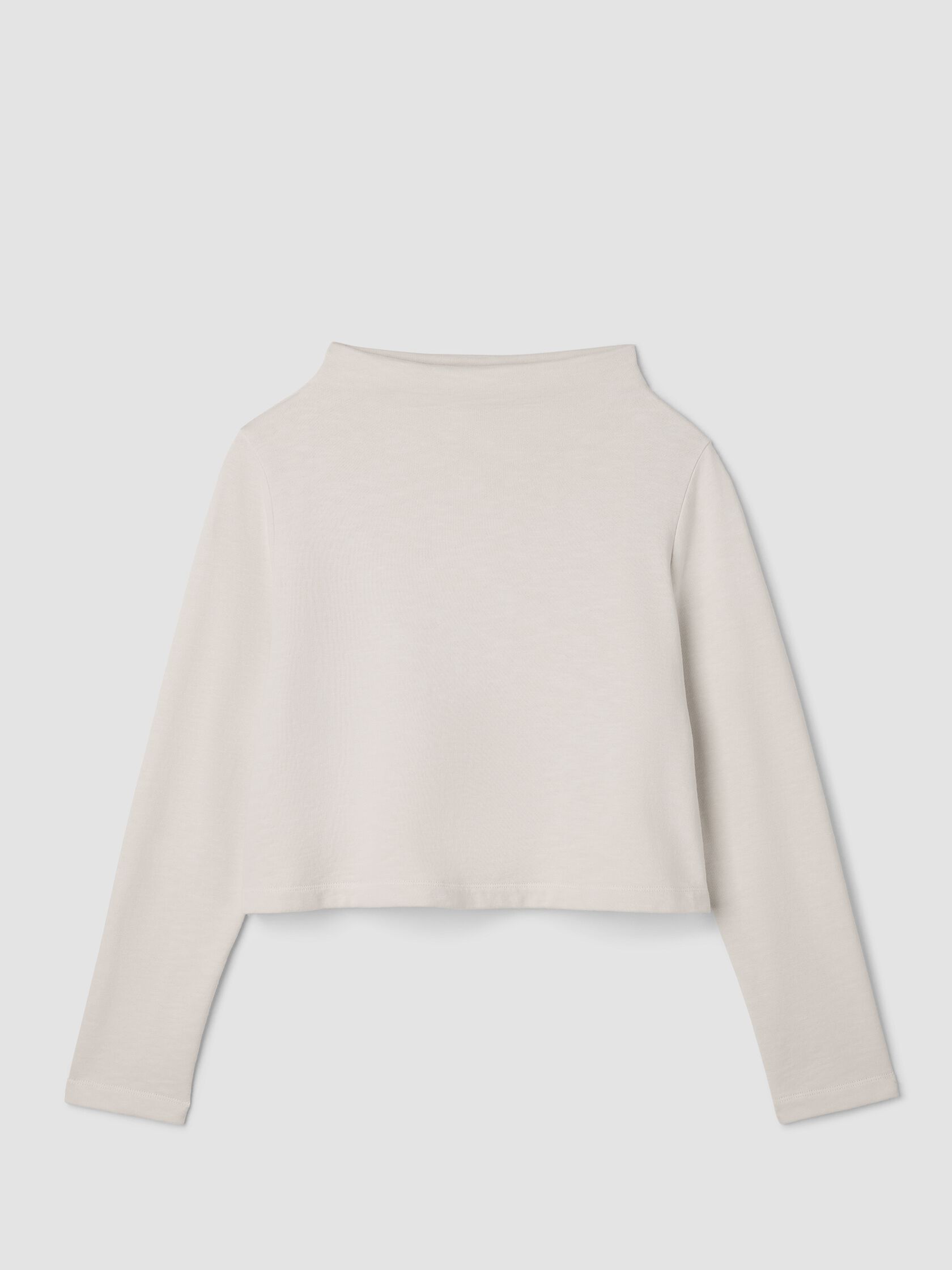 Garment-Dyed Organic Cotton Terry Funnel Neck Top