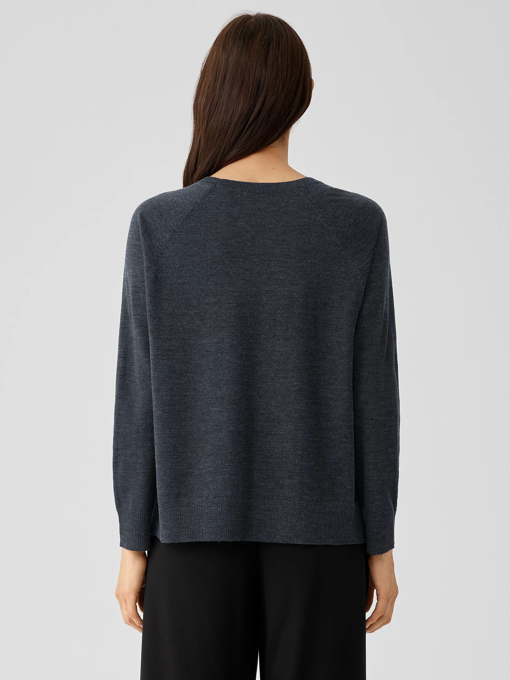 Fine Merino Jersey Crew Neck Top in Regenerative Wool