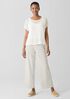 Cotton Blend Ponte Wide-Leg Pant