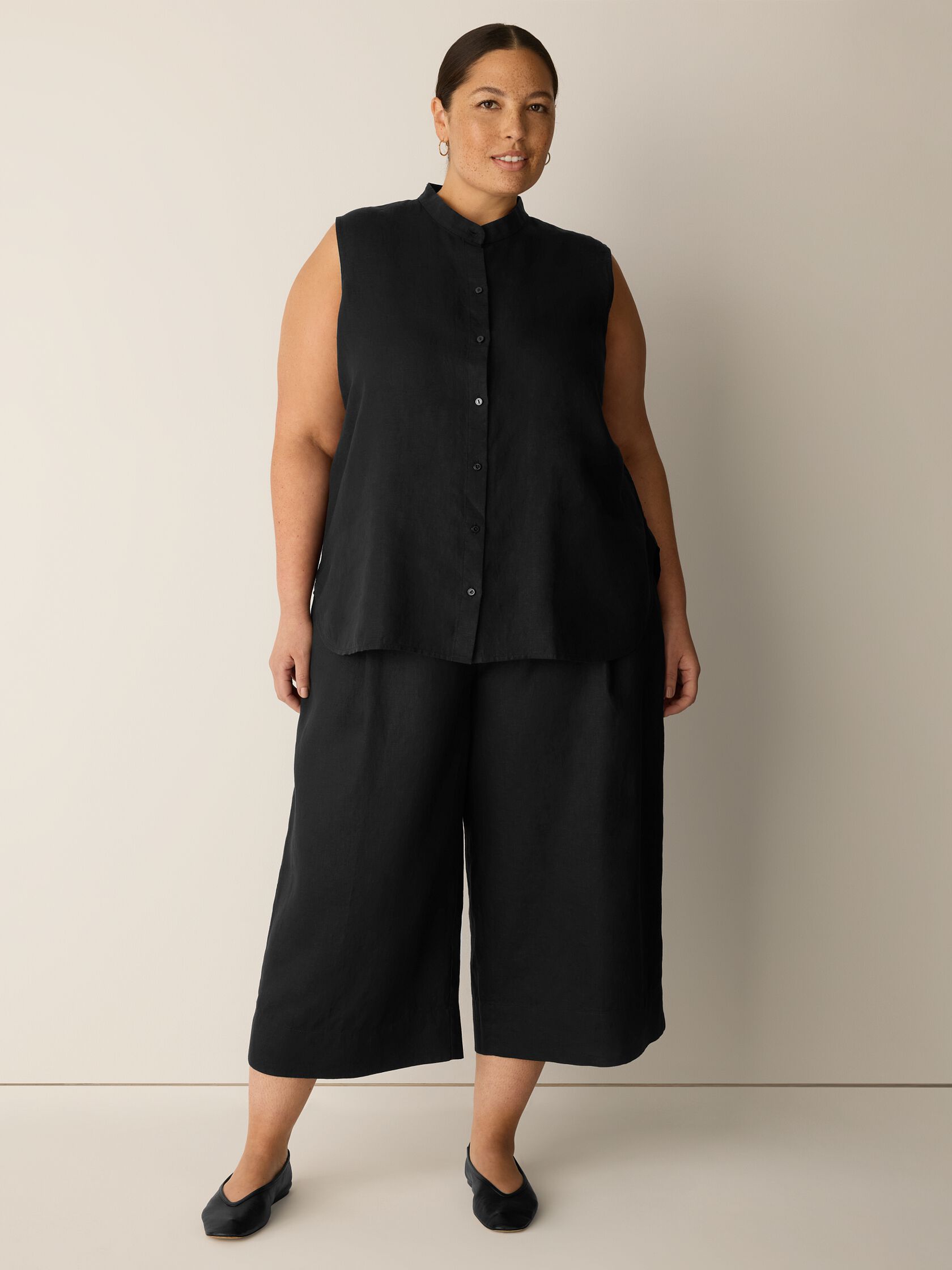 Organic Linen Pleated Culotte